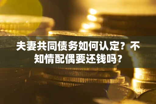 北京夫妻共同债务如何认定？不知情配偶要还钱吗？
